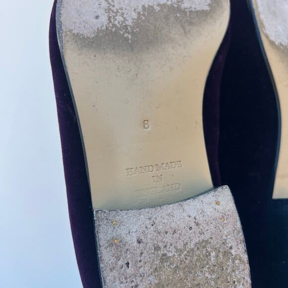 Shipton & Heneage Men’s Velvet Smoking Slippers Loafers Purple Gold Quilted US 9 - Picture 8 of 8